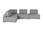 Canapé d'angle modulable Boisona Tissu Gris 4 places Côté droit QCAH49889