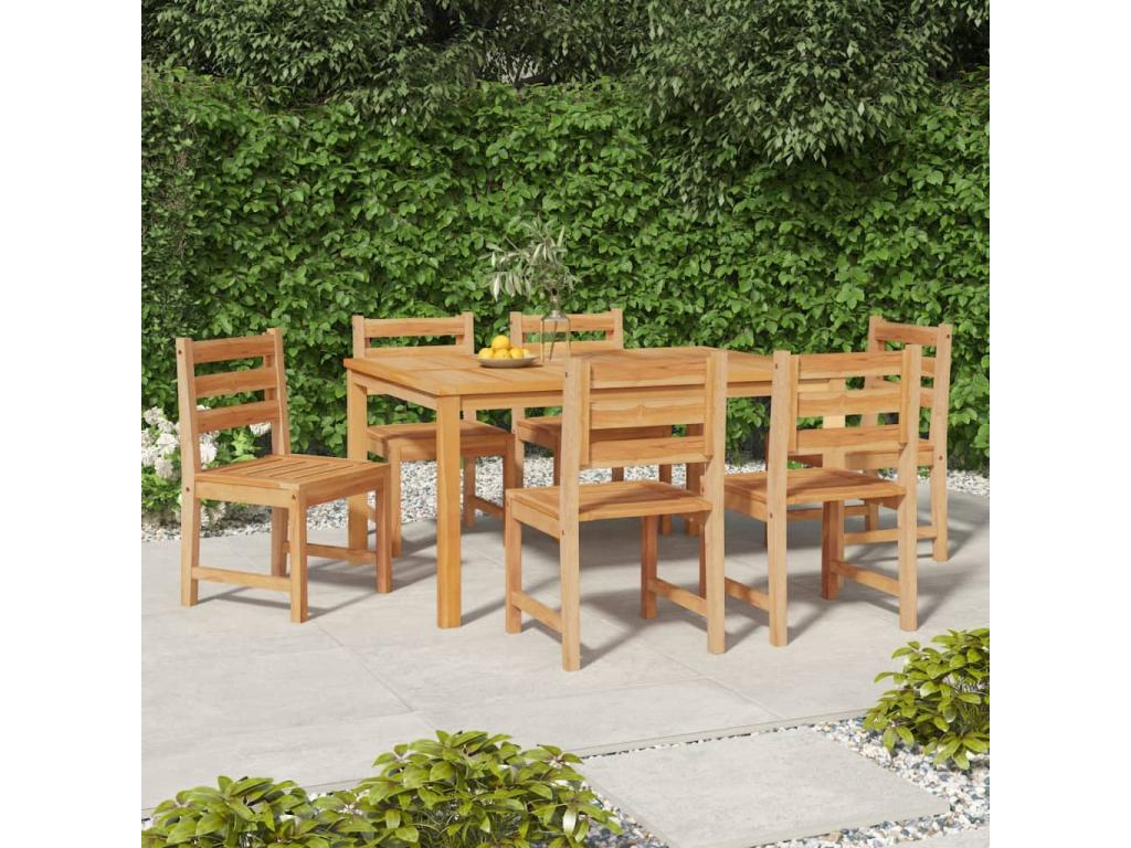 Chaises de jardin 6 pièces Bois de teck solide DYCF98300