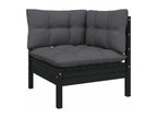 Salon de jardin 11 pcs avec coussins Noir Bois de pin solide KJXI35167