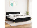 Lit à sommier tapissier avec matelas Noir 180x200 cm Tissu VAJE60270