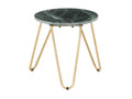 Table d'appoint effet marbre vert et pieds métal doré Boisona D 40cm GKRN57124