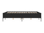 Cadre de lit noir 120x190 bois d'ingénierie et métal FMBW59136