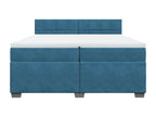 Sommier à Boisona de lit et matelas Bleu 200x200 cm velours OEOX07945