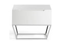 Table d'appoint design 1 tiroir laqué et pieds acier chromé Boisona-Couleur Olive PIEP75747
