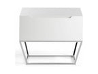 Table d'appoint design 1 tiroir laqué et pieds acier chromé Boisona-Couleur Olive PIEP75747