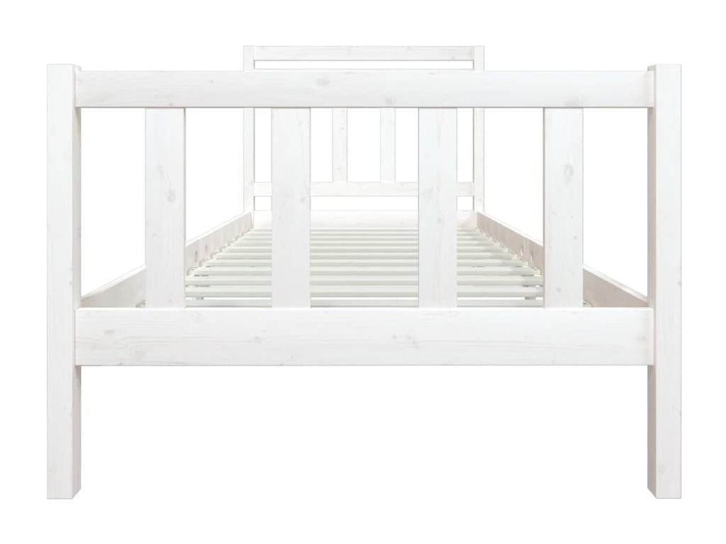 Cadre de lit sans matelas blanc bois massif 100x200 cm PRAG63712
