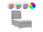 Lit à sommier tapissier avec matelas et LED Gris clair 90x200 Tissu AKXQ82041