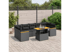 Salon de jardin 8 pièces avec coussins noir résine tressée OEKE45845