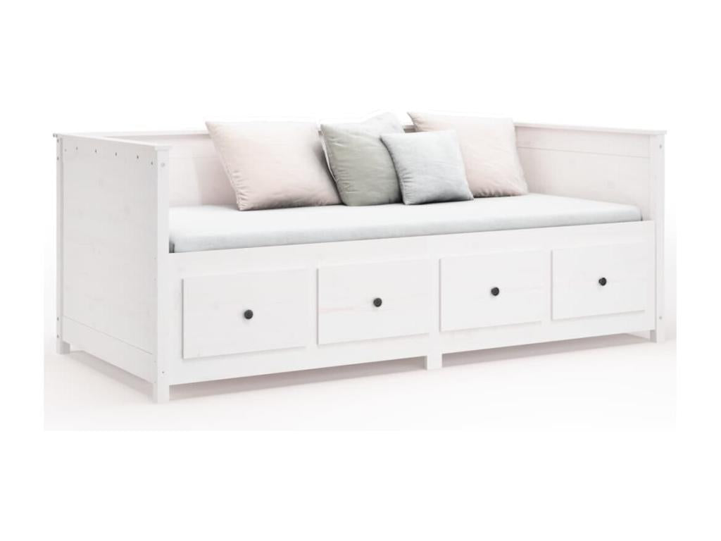 Lit de jour Blanc 90x190 cm Bois de pin massif VCMD40652