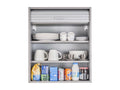 Meuble Haut de Cuisine Imitation Aluminium 2 Etagères L 60 H 72 P 35 cm QSBX46178