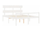 Cadre de lit avec tête de lit blanc 160x200 cm bois massif GXAY58162