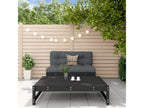 Salon de jardin 2 pièces noir bois massif de pin WTMZ04705