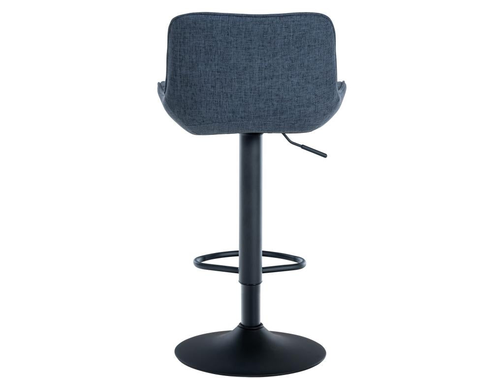 Lot de 2 Tabouret de bar - Tissu / Métal - Bleu - Boisona AXME25533