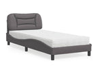 Lit avec matelas gris 80x200 cm similicuir IUIZ84172