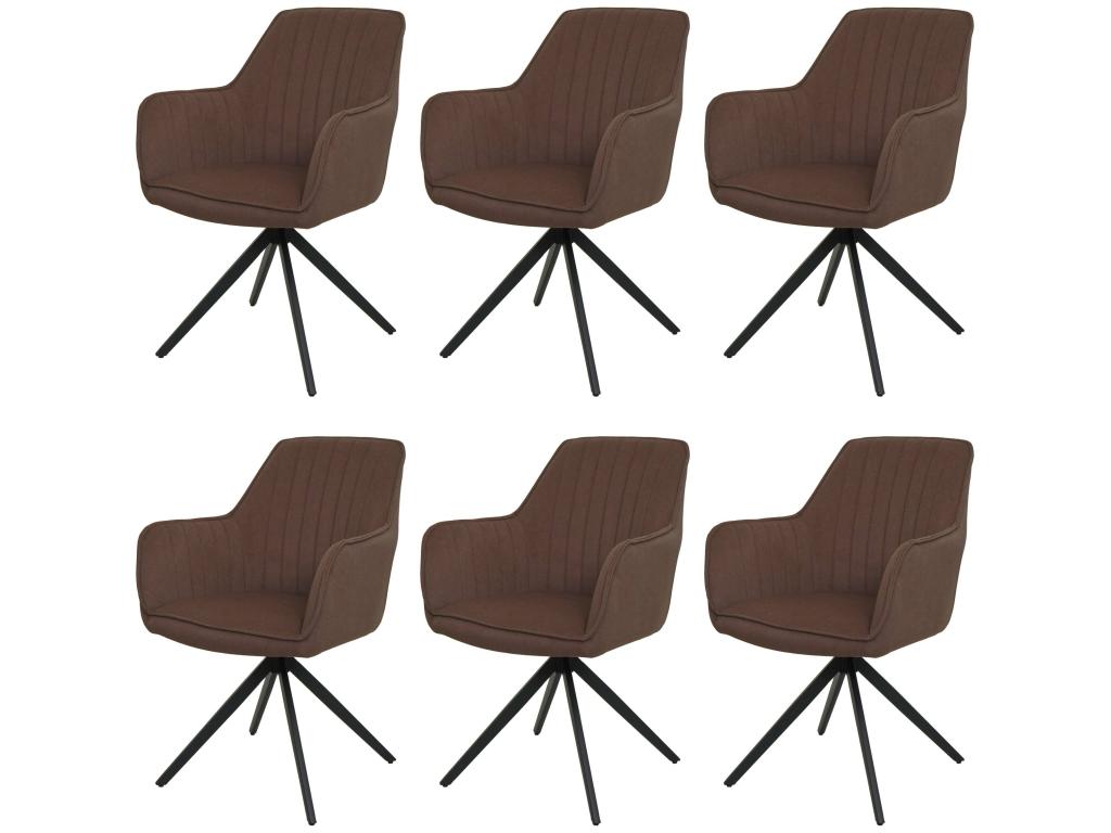 Lot de 6 chaises de salle à manger Boisona-L79 chaise de cuisine chaise avec inclinaisons pivotantes Auto-Position tissu/textile HUHN04120