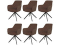 Lot de 6 chaises de salle à manger Boisona-L79 chaise de cuisine chaise avec inclinaisons pivotantes Auto-Position tissu/textile HUHN04120