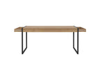 Table 166 cm 2 tiroirs décor bois chêne et pieds métal noir mat - MODE PBVU68559