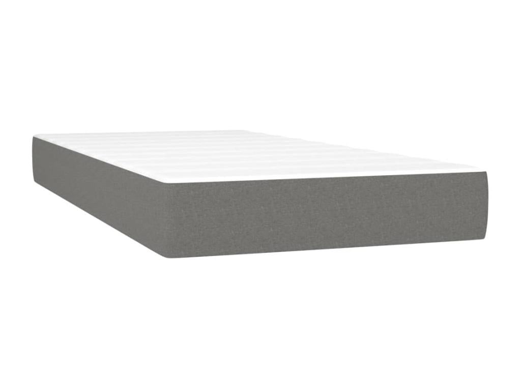 Lit à sommier tapissier et matelas Gris foncé 90x190 cm Tissu UAGE44908