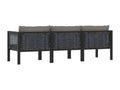 Canapé à 3 places avec coussins Anthracite Résine tressée UKWG05150