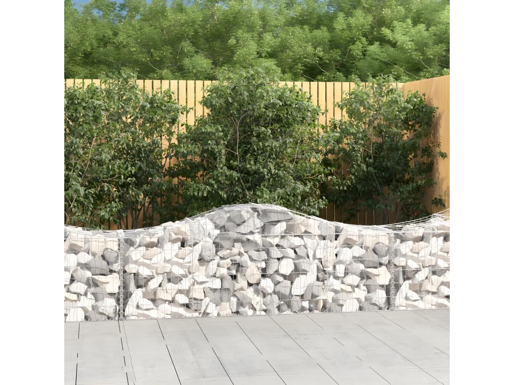 Paniers à gabions arqués 3 pièces 200x50x60/80 cm Fer galvanisé MITN93848
