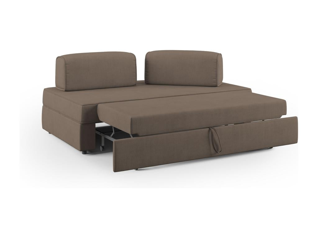 Boisona Canapé sans pouf extractible et dossier amovible en tissu imperméable T02 200 cm brun BGEE75977