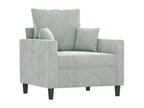 Ensemble de canapés 3 pcs avec coussins Gris clair Velours YQLJ69526
