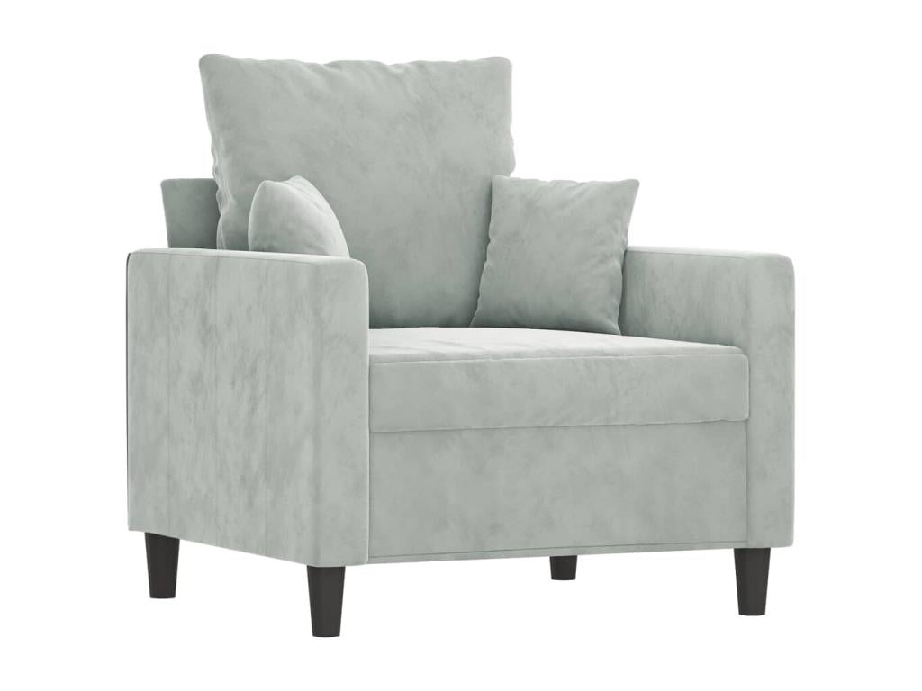Ensemble de canapés 3 pcs avec coussins Gris clair Velours YQLJ69526
