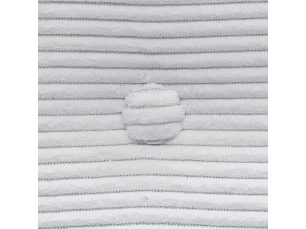 Boisona Tête de Lit Velours Côtelé Uni avec Boutons 110x115 avec Pieds de Lit 105 - Blanc KUUM42285