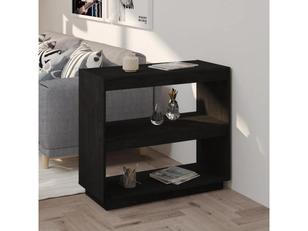 Bibliothèque Noir 80x35x71 Bois de pin massif KTZL28313
