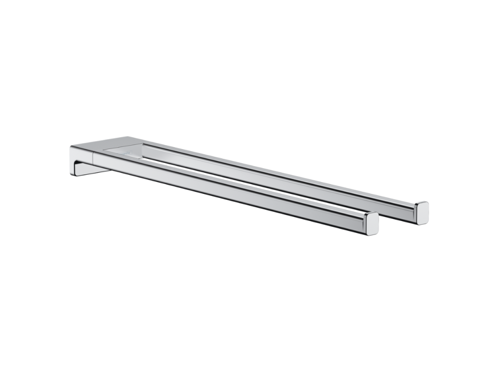 Porte-serviettes Boisona double branche 45 cm chromé MAQK12538