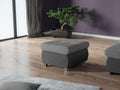 Pouf Boisona 122 Gris 39x60x60cm Tapisserie Pieds Métal RJVB52589