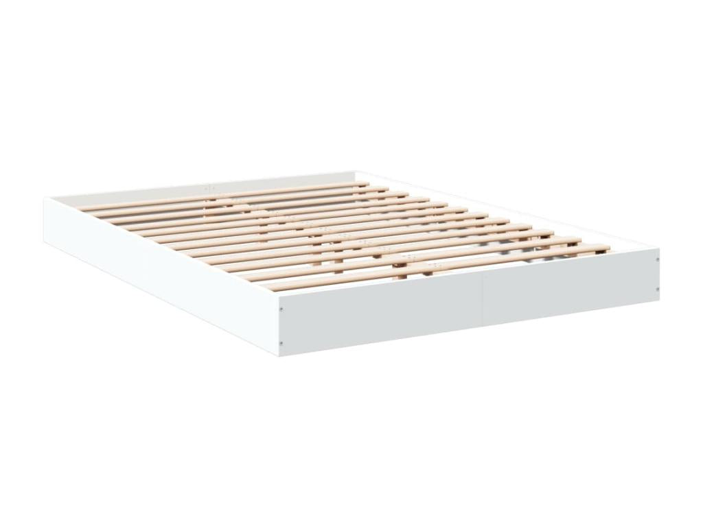 Cadre de lit en bois d'ingénierie blanc, 120 x 190 cm
