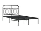 Cadre de lit métal sans matelas avec tête de lit noir 120x190cm DJPJ37726