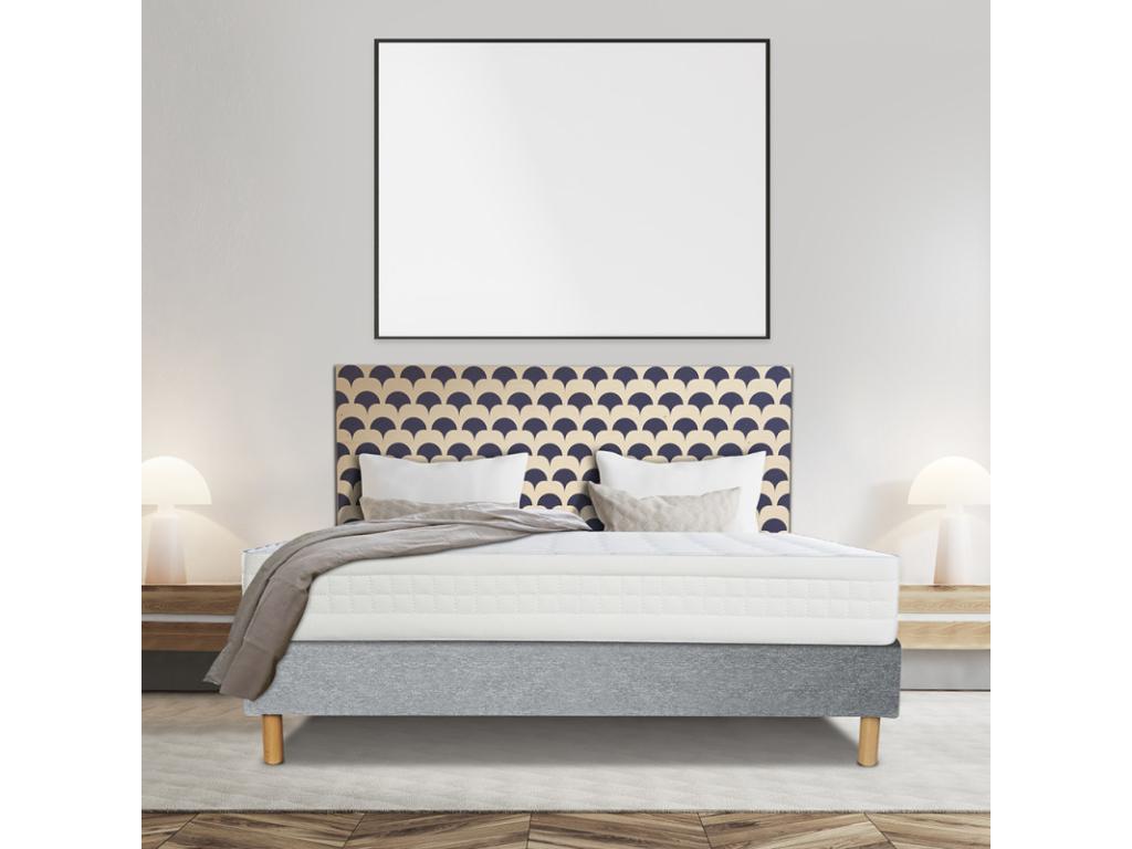 Ensemble Lysvia MORPHOZONE 215 Sommier Tradition Graphic 13cm Pieds 130x200 Latex COVT57886