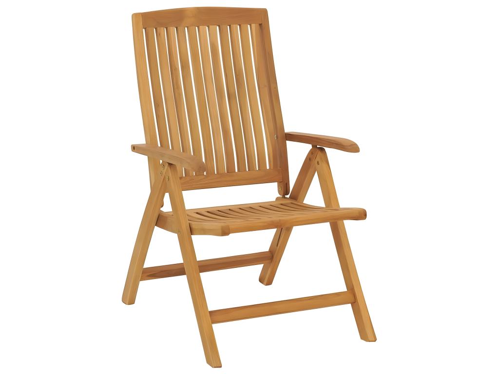 Chaises de jardin inclinables et coussins lot de 6 bois teck TBEC94787