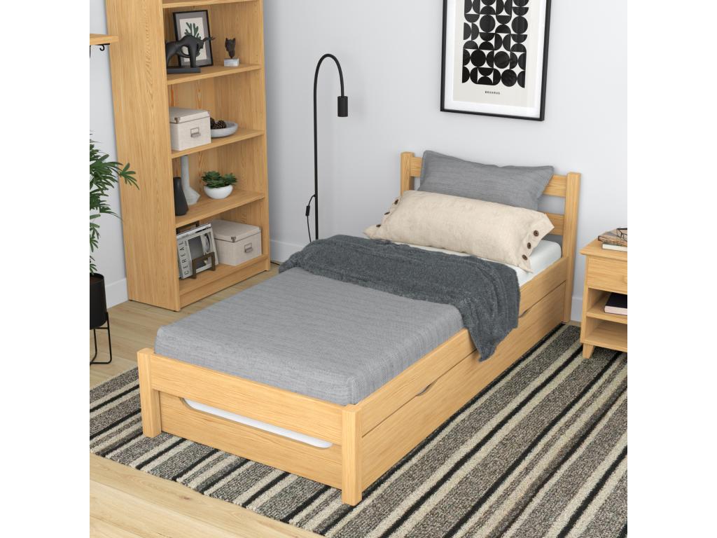 Lit gigogne en bois N01 Pin Naturel 80x200 JBHF15625