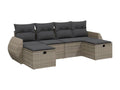 Salon de jardin 6 pièces avec coussins gris résine tressée BAIA59888