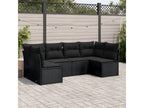 Salon de jardin 6 pcs avec coussins noir résine tressée SJQO25727