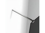 Paroi de douche grise 140x200cm à l'italienne avec barre de fixation 90cm Pince renforcée en 8mm verre trempé anticalcaire MPDS00553