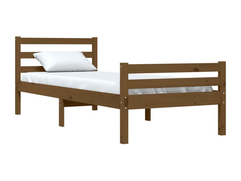 Cadre de lit Marron miel Bois massif 100x200 cm UYNR56465