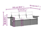 Salon de jardin 3 pcs avec coussins noir résine tressée HMED70713