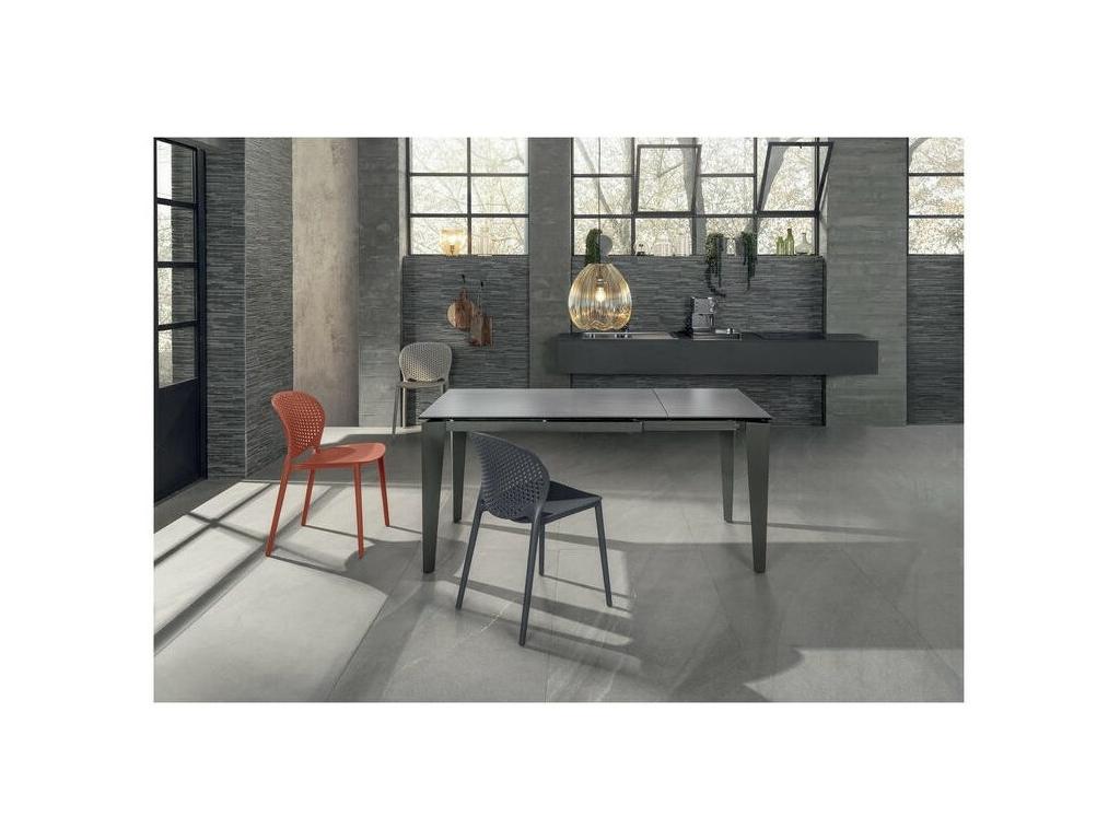 Table extensible de 120cm à 170cm plateau moderne en céramique sur verre trempé gris graphite RBET28783