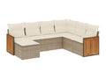 Salon de jardin avec coussins 7 pièces beige résine tressée LGTU96431
