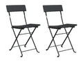 Chaises de bistrot pliantes lot de 2 Noir Résine tressée acier AVBF54647