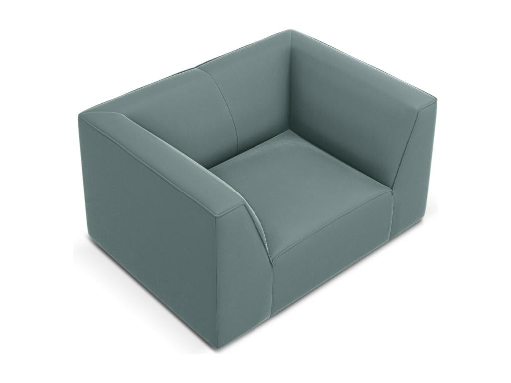 Fauteuil d'appoint en velours bleu, 120 x 92 x 69 cm