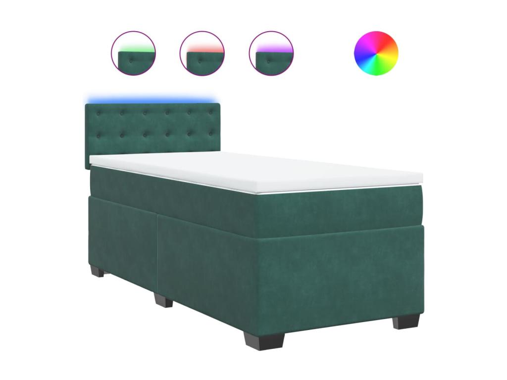 Sommier à lit avec matelas Vert foncé 100x200 cm PPJI97284