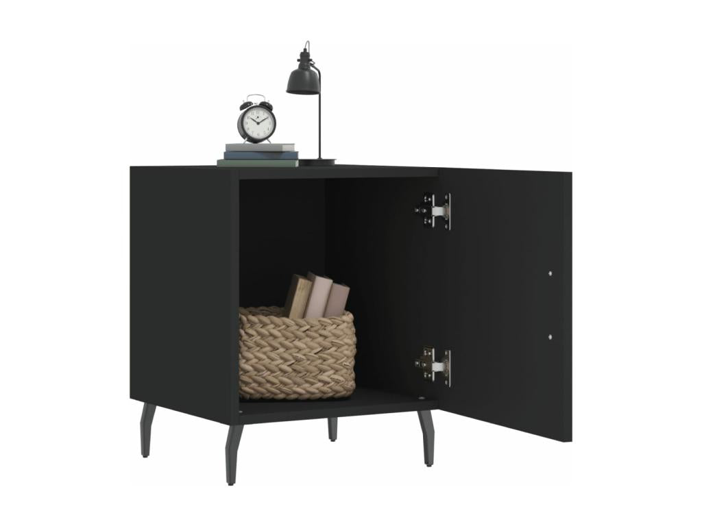 Table de chevet noir 40x40x50 cm bois d'ingénierie RMXY42037