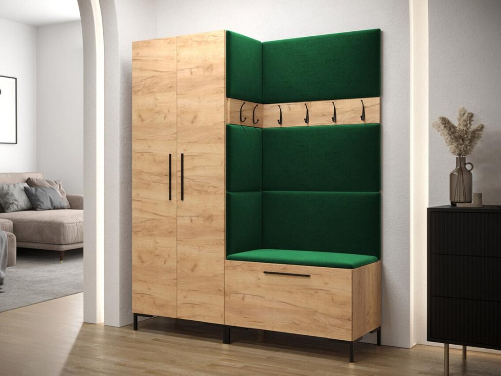 Meuble d'entrée Boisona 100 196x158x44cm Craft chêne Stratifié - Tapisserie DATU41806