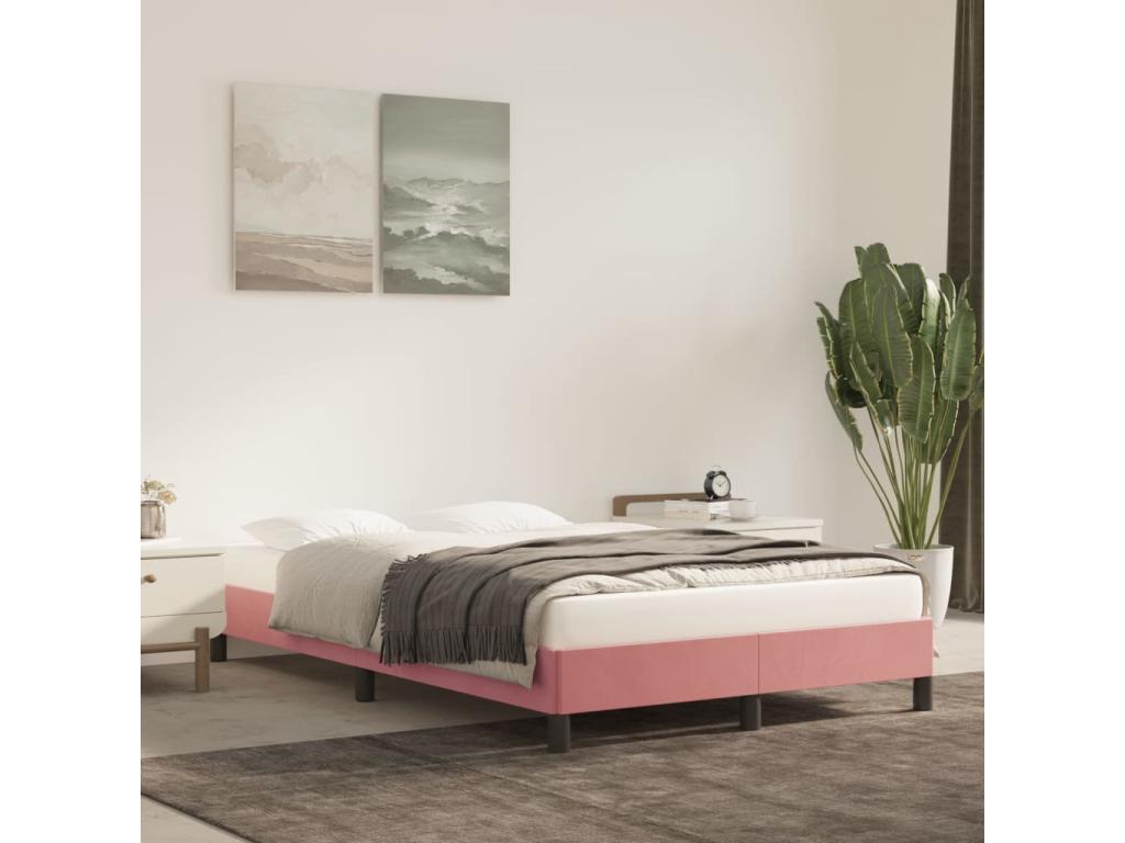 Cadre de lit rose 120x190 velours IWFW39005