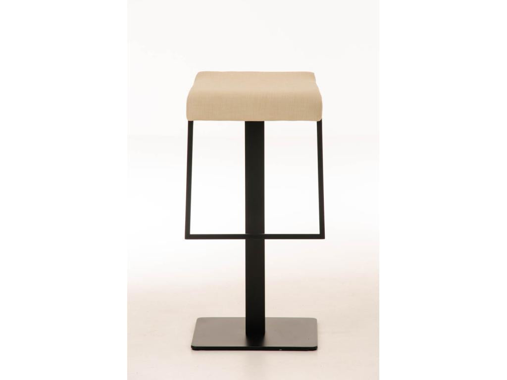 Tabouret de bar - Tissu / Métal noir mat - Crème - Boisona ECIF30971